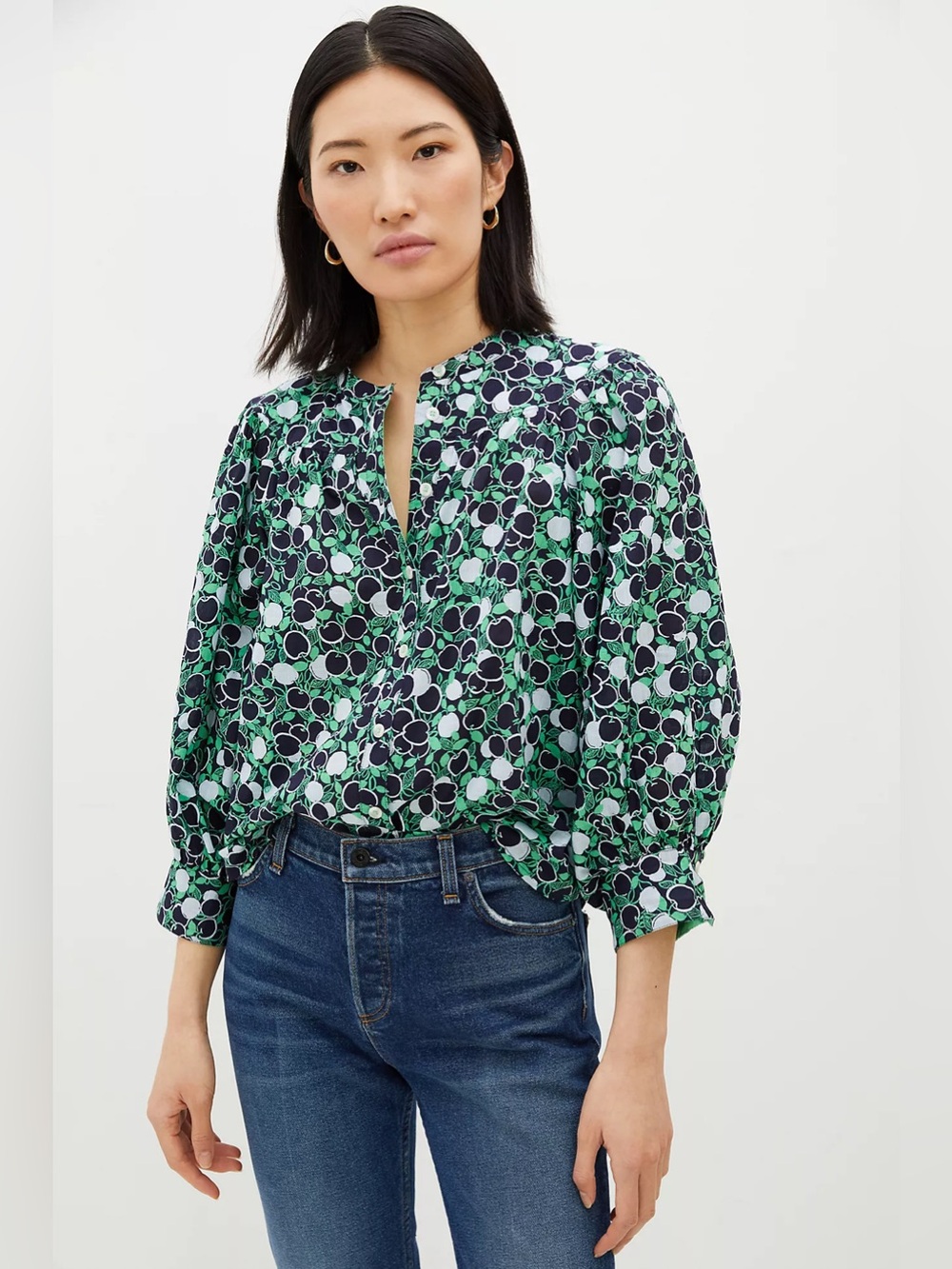 MAEVE ANTHROPOLOGIE  Whimsy Print cotton Buttondown medium